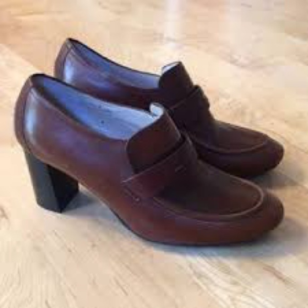 Amalfi by Rangoni brown leather block pumps Size 8 Made in Italy